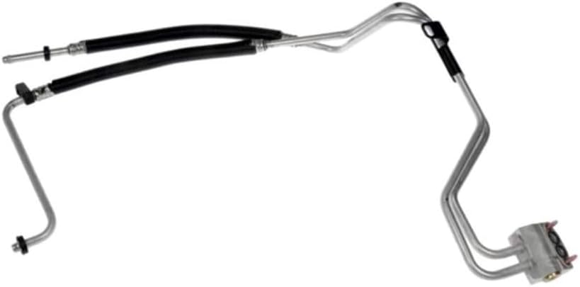 KarParts360 For Chevy Express 3500/2500 2016 2017 Engine Oil Cooler Line | Metal, Rubber | Metallic Gray | Block Connector End 1 | Male Quick Disconnect End 2 | Replacement For 20832452