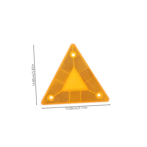 8 piezas señal reflectante vehículo lento triángulo amarillo miniatura 2