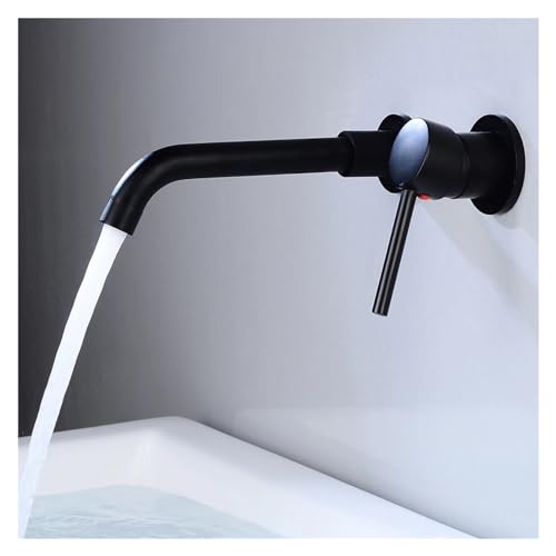 Robinet lave-mains mural noir mat eau froide seule LWX - 8