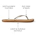 Reef Bliss Nights Womens Flip Flop, Super Lightweight and Soft Footbed, Thin Strap Beach Sandal, Tan/Champagne, 8
