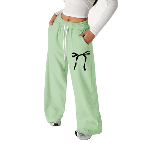 Pantalon jogging fille ample avec poche dos et nœud ajustable