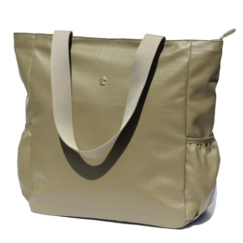 ESVAN Original Floral Water Resistant Large Tote Bag Shoulder Bag for Gym Beach Travel Daily Bags Upgraded ([Z] Olive)