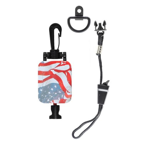 Gear Keeper CB Radio Microphone Keeper - Retractable Mic Holder With Heavy Duty Snap Clip Mount for Truck Radio - CB Radio Accessories With Lanyard & Mounting - USA Made (Stars & Stripes)