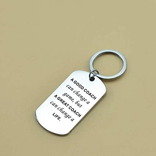 NA 2 Pcs Stainless Steel Coach Keychains Coach Keyring Charm Ring Keyfob Sport Coach Gifts for Coach