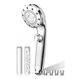 【Amazon.co.jp限定】シャワーヘッド マイクロナノバブル 【90%節水・99.9％塩素除去】 塩素除去 節水 高洗浄力 手元止水 5段階モード しゃわーへっど 高水圧 毛穴 ケア 汚れ 除去 美肌 保湿 ミスト shower head マイクロバブル シャワーヘッド シャワー 取付簡単 浴室水栓 (塩素除去, シルバー)