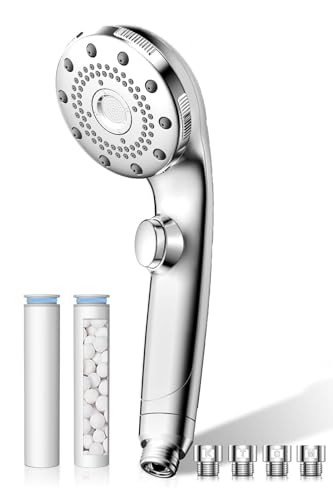 【Amazon.co.jp限定】シャワーヘッド マイクロナノバブル 【90%節水・99.9％塩素除去】 塩素除去 節水 高洗浄力 手元止水 5段階モード しゃわーへっど 高水圧 毛穴 ケア 汚れ 除去 美肌 保湿 ミスト shower head マイクロバブル シャワーヘッド シャワー 取付簡単 浴室水栓 (塩素除去, シルバー)のサムネイル