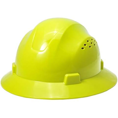 Noa Store HDPE Lime Full Brim Hard Hat with Fas-trac Suspension Cover