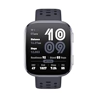 Amazfit Bip 6 Smart Watch 46mm, 14 Tage Akku, 1.97“ AMOLED, GPS & kostenloses Kartenmaterial, AI, Bluetooth Anruf Textfunktion, Gesundheits, Fitness Schlaf-Tracker, 140+ Trainingsmodi, 5 ATM, Schwarz – Ansicht 2