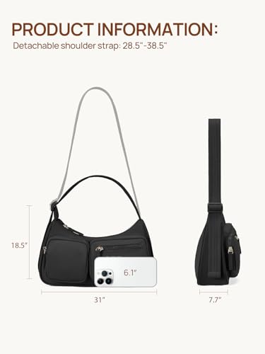 Telena Nylon Shoulder Bag for Women Y2K Trendy Purse Crescent Bag Cute Handbag3