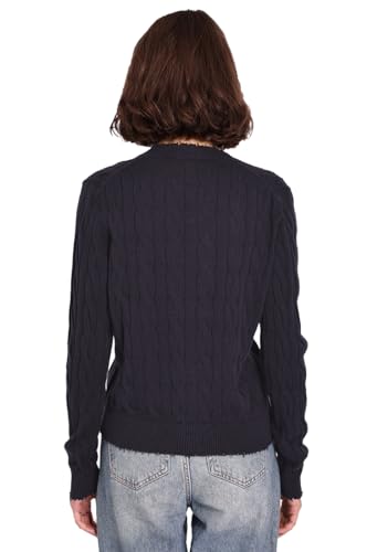 Image of Minnie Rose Women's Long Sleeve V Neck Cotton Frayed Cardigan Sweater
