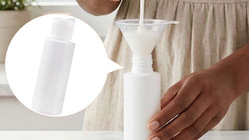Lekgavd 4 Packs 2 oz Plastic Squeeze Bottles with Flip Top Caps, Empty Small Travel Squeeze Bottles for Liquids, Dispensing Bottle Refillable Containers for Shampoo Lotion Sauce- White