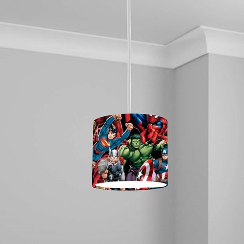 Superhero Team Print Ceiling Lampshade Lightshade for Kids Room - 20cm x...