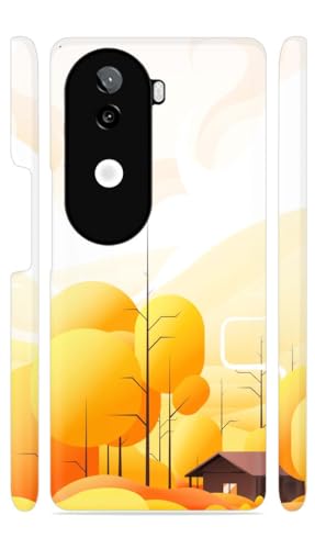 Image of Yellow Nature Tree Designer Printed Hard Back Cover for iQOO Z9s 5G / Vivo V40e 5G Attractive and Uniquely Crafted Smartphone Case