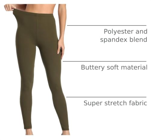 Image of Kotii Women's Soft Full Length Leggings High Waist Ankle Length Leggings Pants Tights