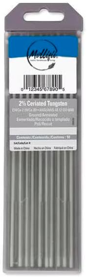 7"" Tungsten Electrode 1/8"" Dia., Pk10, WC018X7-A