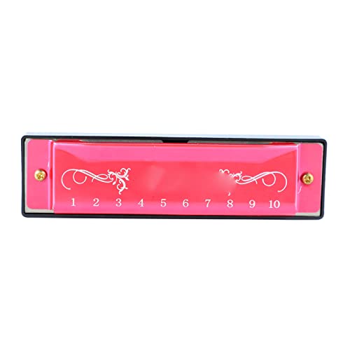 Harmonica Aluminium & Acier Inoxydable 10 Trous Harmonica 20 Mélodies Léger Voyage Débutant (Rose rouge) - Les Beatles, Paul McCartney, John Lennon, RIngo Starr, George Harrison Harmonica Aluminium & Acier Inoxydable 10 Trous Harmonica 20 Mélodies Léger Voyage Débutant (Rose rouge)