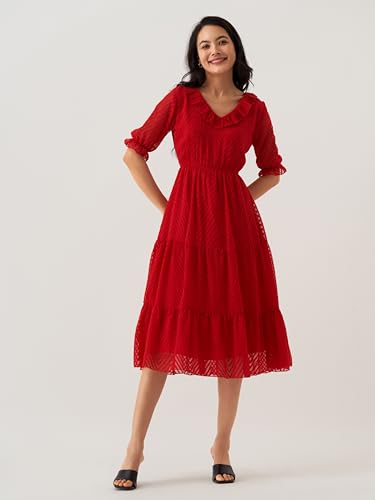 Image of AASK Dress for Women One Piece Kurta Set Tops Knee-Length Fit And Flare Dresses