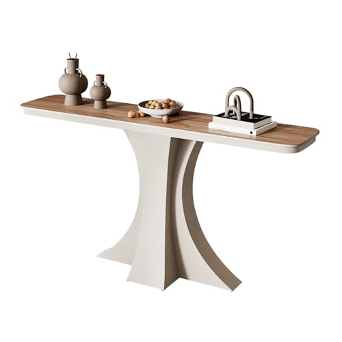 Mesa Consola Estrecha para Decoración de Pasillo, Mesa de Entrada, Auxiliar Decorativa para Sofá, Blanca, 100 CM / 39, 4 Pulgadas, Elegante Complemento para Sala de Estar, Pasillo y Recibidor .