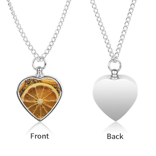 Collier funéraire avec pendentif en forme de cœur et images colorées pour cendres d'animaux