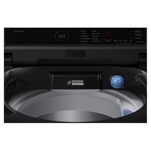 Image of Samsung 8.0 kg 5 Star AI Control Top Load Washing Machine with Heater, Eco Bubble, Hygiene Steam, Wi-Fi Enabled (WA80F08B3B, Black Caviar)