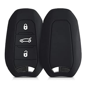 kwmobile autosleutel hoesje compatibel met Peugeot Citroen 3-knops Smartkey autosleutel (alleen Keyless Go…