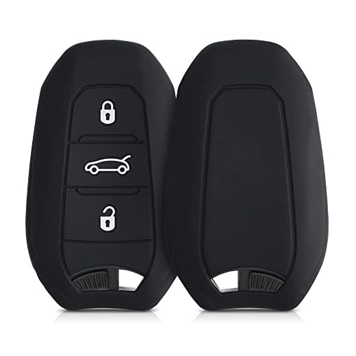 kwmobile Funda de Silicona para Llave Smartkey de 3 Botones para Coche Peugeot Citroen (Solamente Keyless Go) - Carcasa Protectora Suave de Silicona - Case Mando de Auto Negro