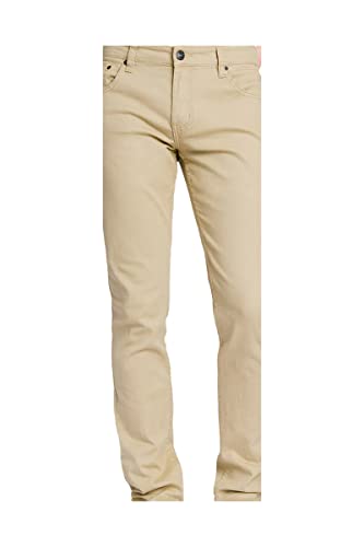 Minimal Apparel Men's Trendy Skinny Slim Fit Jeans, Khaki, 34W32L