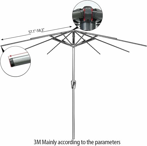 Toile de rechange pour parasol de table d'extérieur imperméable haute densité - 3