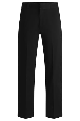 HUGO Pantalon Plat Homme en Laine Vierge avec Finitions Couture