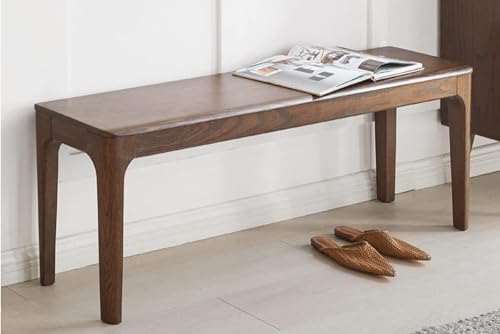 Runam Woods 85cm Mid-Century Solid Wood Bench for Home Entrance, Balcony, Dining Table, Luxury Office Stool, Hotel and Cafe Stool Chair. (Dark Brown, Bench)