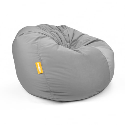 Jumbble Nest Soft Suede Bean Bag with Filling | Cozy Bean Bag Best for Lounging Indoor | Kids & Adult | Soft Velvet Fabric | Filled with Polystyrene Beads (Grey Kids)