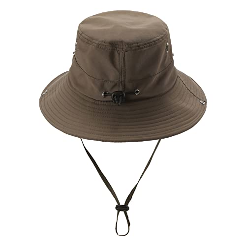 Mens Wide Brim Sun Hat Womens Safari Cap Upf 50+ Quick Dry Outdoor Hiking Fishing Hats Foldable Boonie Caps With Strap Amy Green #TOP3