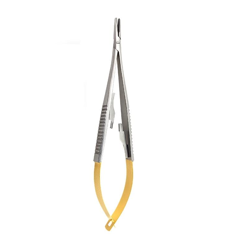 HOSSA - Porta Aghi Castroviejo, TC Oro, Punta Dritta, Impugnatura Piatta, 14cm