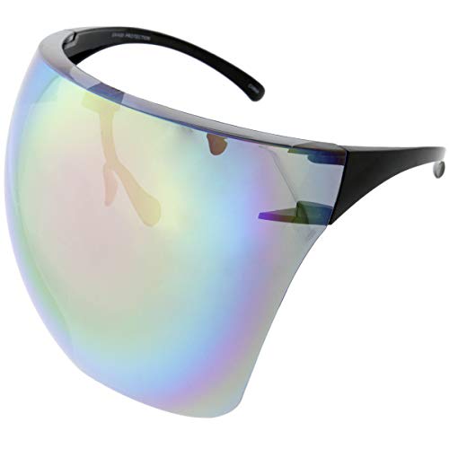 Image of zeroUV - Protective Face Shield Full Cover Visor Glasses /Sunglasses (Anti-Fog /Blue Light Filter) (Black /Pink Mirror)