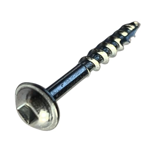 E.P.H. Pocket Hole Screws - No.8 x 38mm Pack of 100 - Coarse Self-Cutting Thread Square Drive - For Softwoods & Man-Made Boards - EPHS838100C