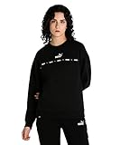 puma power tape crew fl, sudore donna, black, m