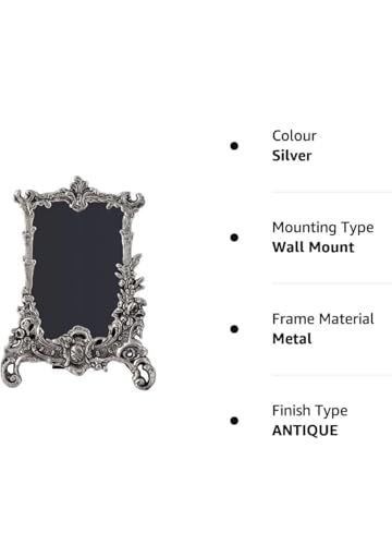 Image of LABHCART Ornate Baroque Picture Frames, Antique Silver, Metal, Decorative Vintage Style, Set of 2