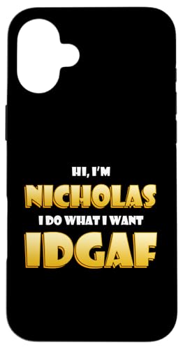 Nicholas Costume IDGAF Funny Meme Halloween Costume For Nick �X�}�z�P�[�X iPhone 16 Plus �p