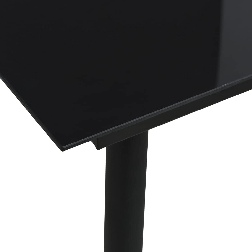 Mobiliario - Juego de comedor de 3 piezas para exteriores, ratán de PVC, color negro