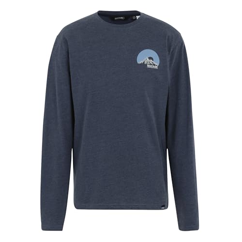 Regatta Mens Maylow Long Sleeved T-Shirt Jersey Crew Neck Jumper Top Blue
