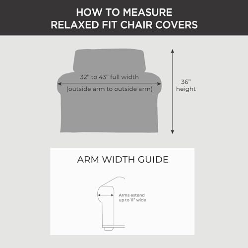 SureFit Heavyweight Cotton Duck Armchair T-Cushion Slipcover - One Piece Slipcover, Relaxed Woven Fit, 100% Cotton, Machine Washable, Natural Khaki