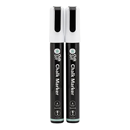 SECURIT - Rotulador de Tiza Líquida Impermeable - Para Superficies No Porosas (Pizarra, Vidrio, Metal, Espejo, etc.) - Punta Mediana 2-6 mm - Negro