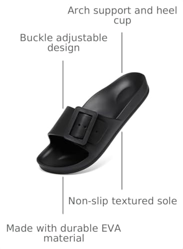 Image of L LOUBIT Cloud Slides for Women with Arch Support Pillow Soft Recovery Sandals Lightweight Summer Beach Slippers Non-Slip Shower Shoes