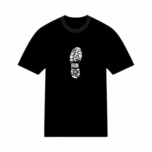 T-shirt streetwear empreintes de chaussures en coton style urbain