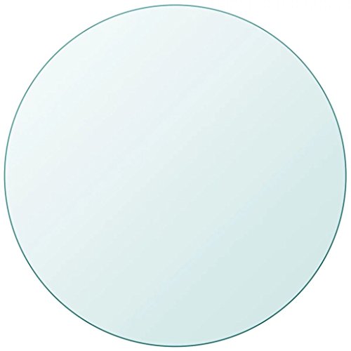 Fesjoy Tablero de Mesa de Cristal Templado Redondo 900 mm 10 mm