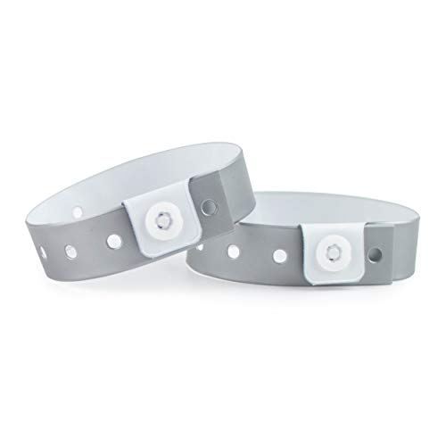 Lot de 100 bracelets plastique/vinyle pour événements - étanche (Gris) Cover