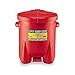 Eagle 937-FL Oily Waste Polyethylene Safety Can with Foot Lever, 14 Gallon Capacity, Red