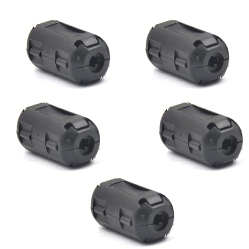 NXSUCALBR 2/5/10 Uds TDK 5mm núcleo de ferrita supresor de Ruido Anillo de Filtro Abrazadera de Cable RFI emi for Antena USB de alimentación Cable Compatible con HDMI(5pcs Black)