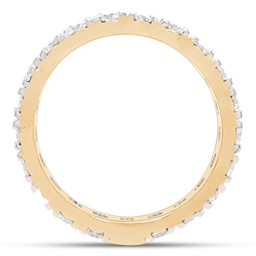 SAVEARTH DIAMONDS 1 3/5 ct. t.w Round Cut Lab Created Moissanite Diamond Full Eternity Stackable Wedding Band Ring For Women In 14K Gold Over Sterling Silver (VVS1 Clarity, 1.60 Cttw)4