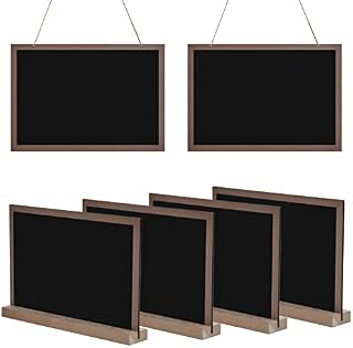 heavenlife 2 in 1 Small Chalk Boards, 6 Pack Double Side Chalkboard Signs with Stand for Tables, 23 x 16 x 0.5cm Hanging Wood Kitchen Blackboard Notice Board Billboard for Walls, Outdoor (301-10815)